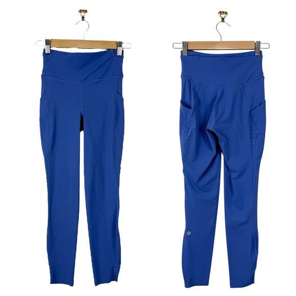 Lululemon Fast And Free High Rise Tight 25” with Pockets Blue Sz 4 - Picture 8 of 15